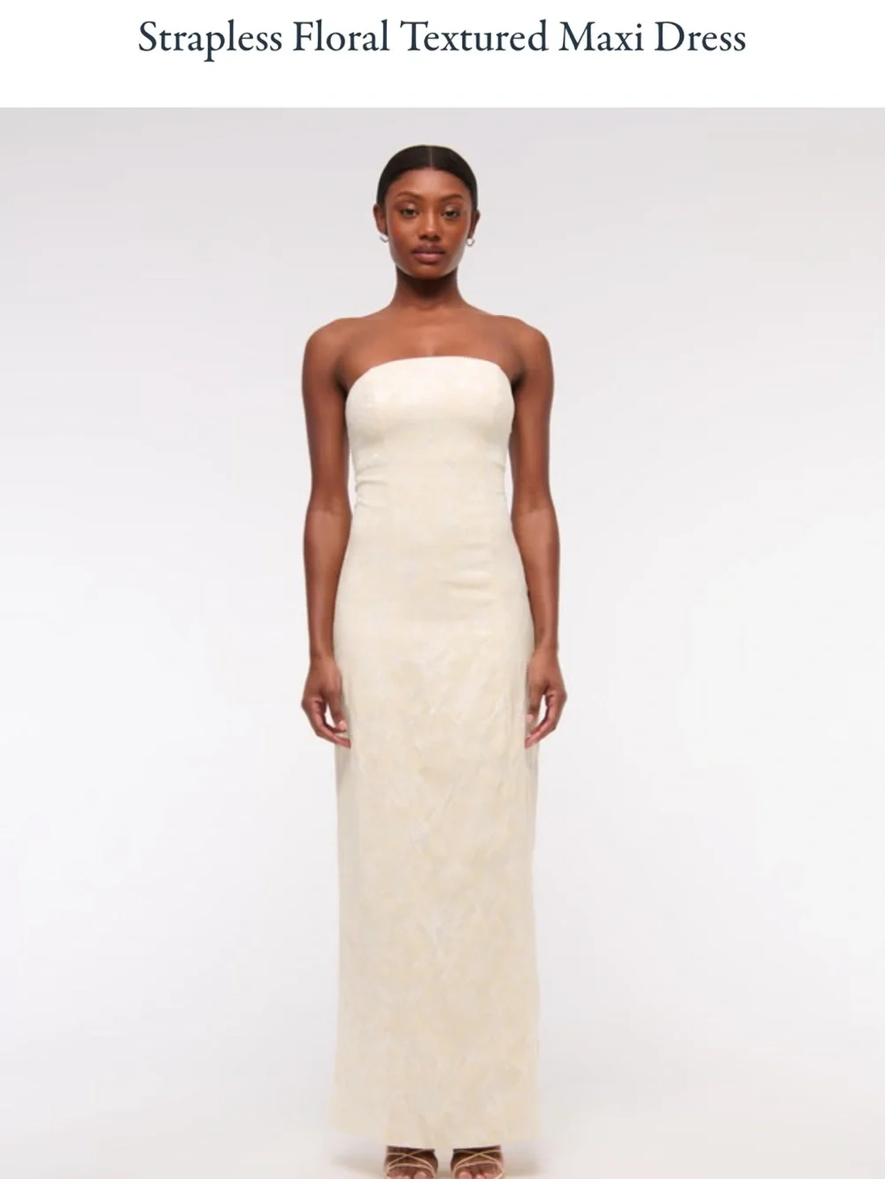 Abercrombie & Fitch Strapless Floral Maxi Dress - Cream worn once